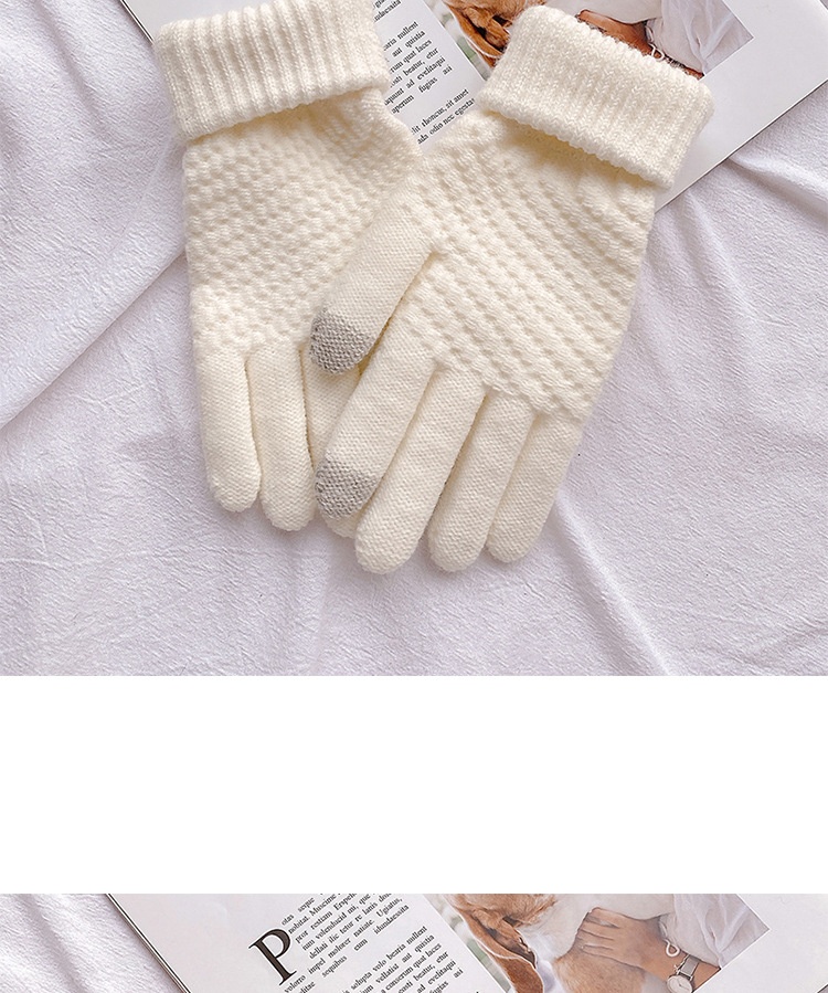 boy Boy Boy Warm Gloves For Women 2023 Autumn Winter New Thickened Fleece Cold-Proof Flip Cover Knitted Men Touchscreen_voghion.com
