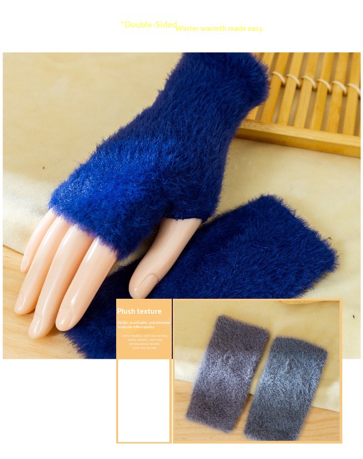 boy Boy Boy Finger Gloves For Women, Autumn And Winter Warm Harajuku Style, Men's Student Couple Fingerless Half Gloves, Ins Trend_voghion.com