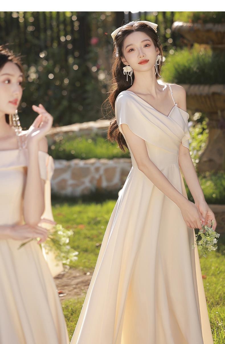 ChicShe ChicShe 2025 New Style Female Best Friend Fairy Slim Champagne Color Sister Bridesmaid Group Dress High-end Summer_voghion.com