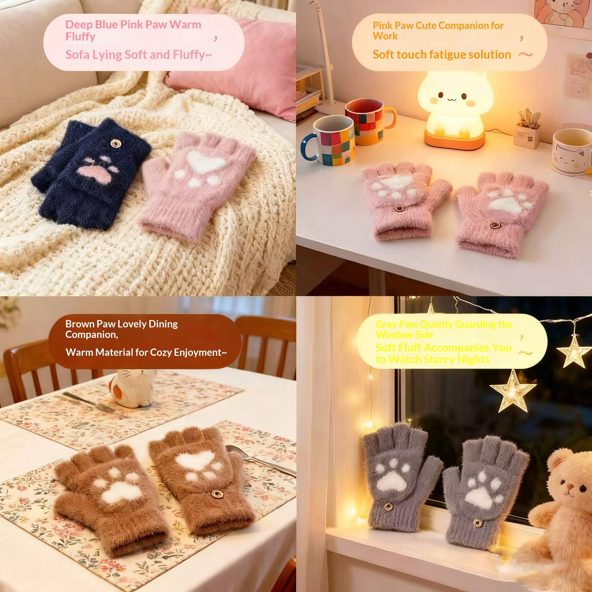 Guanti da scrittura per studenti in maglia di visone senza dita, caldi e spessi, per uomo, in peluche invernale, con mezze dita, modello flip cover_voghion.com