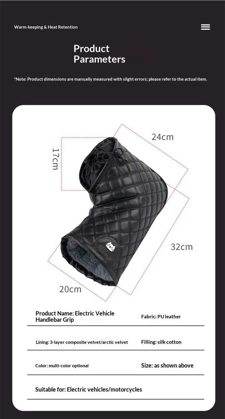 Coprimanubrio per bici elettrica per ragazzo Guanti da moto invernali foderati in pile, spessi, caldi, antivento, impermeabili, antifreddo_voghion.com