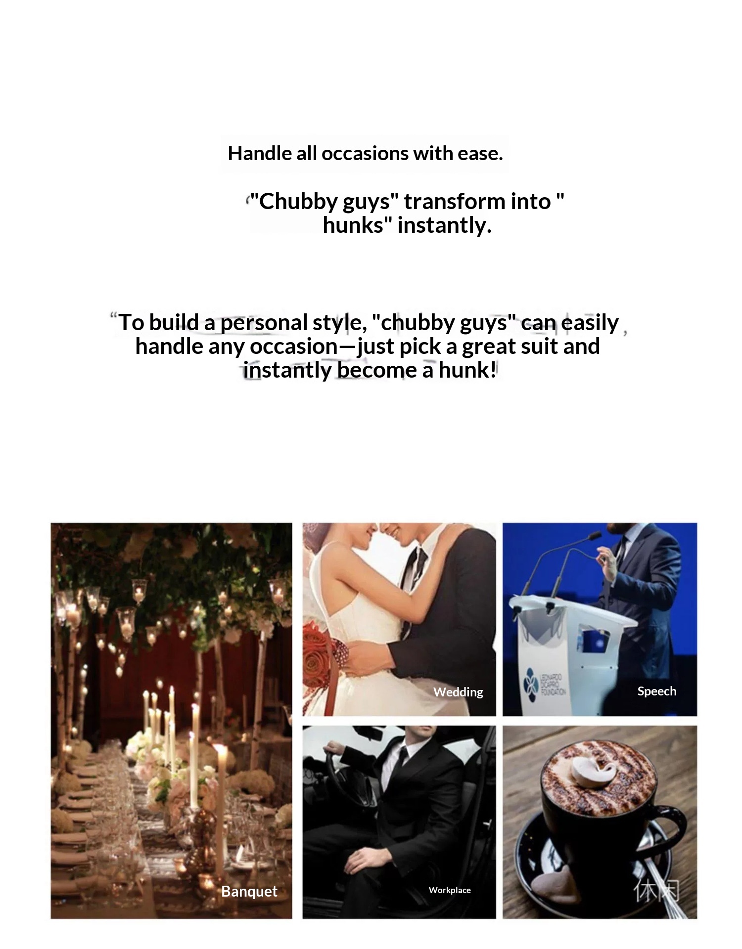 Vestito da sposo per uomo taglie forti, professionale, da lavoro, da cerimonia, da sposo, da sposo, vestibilità regolare e slim fit_voghion.com