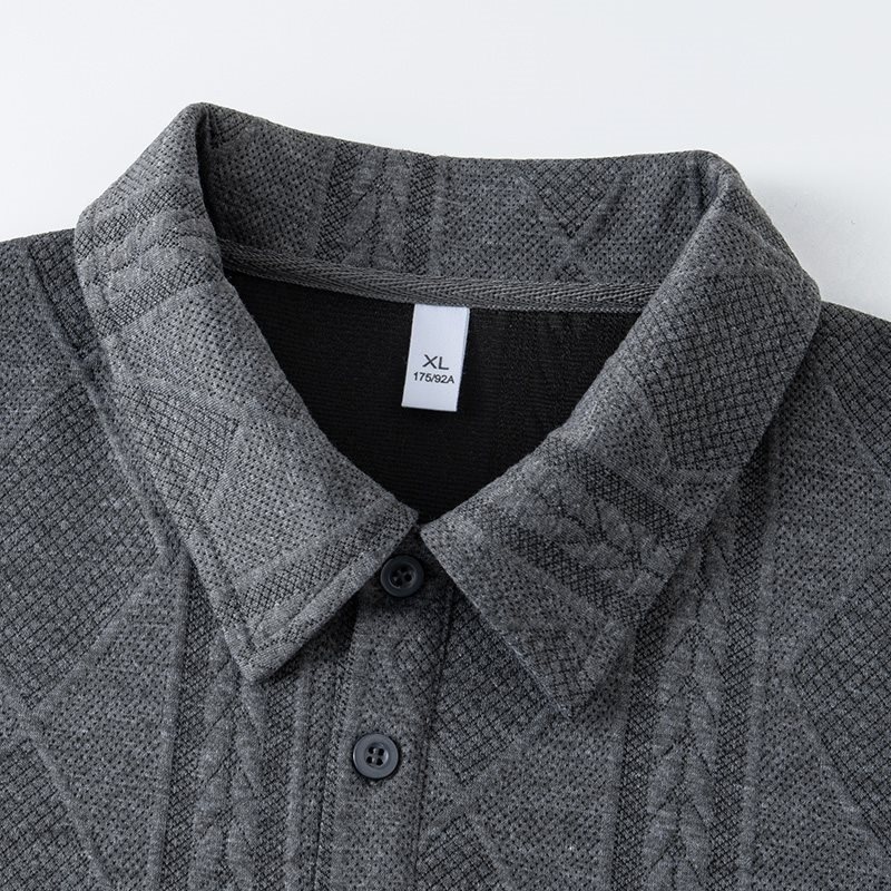 boy Boy Textured Sweatshirt For Men, Spring And Autumn Style, Zodiac Year Clothing, American Retro High-end Long Sleeve Polo_voghion.com