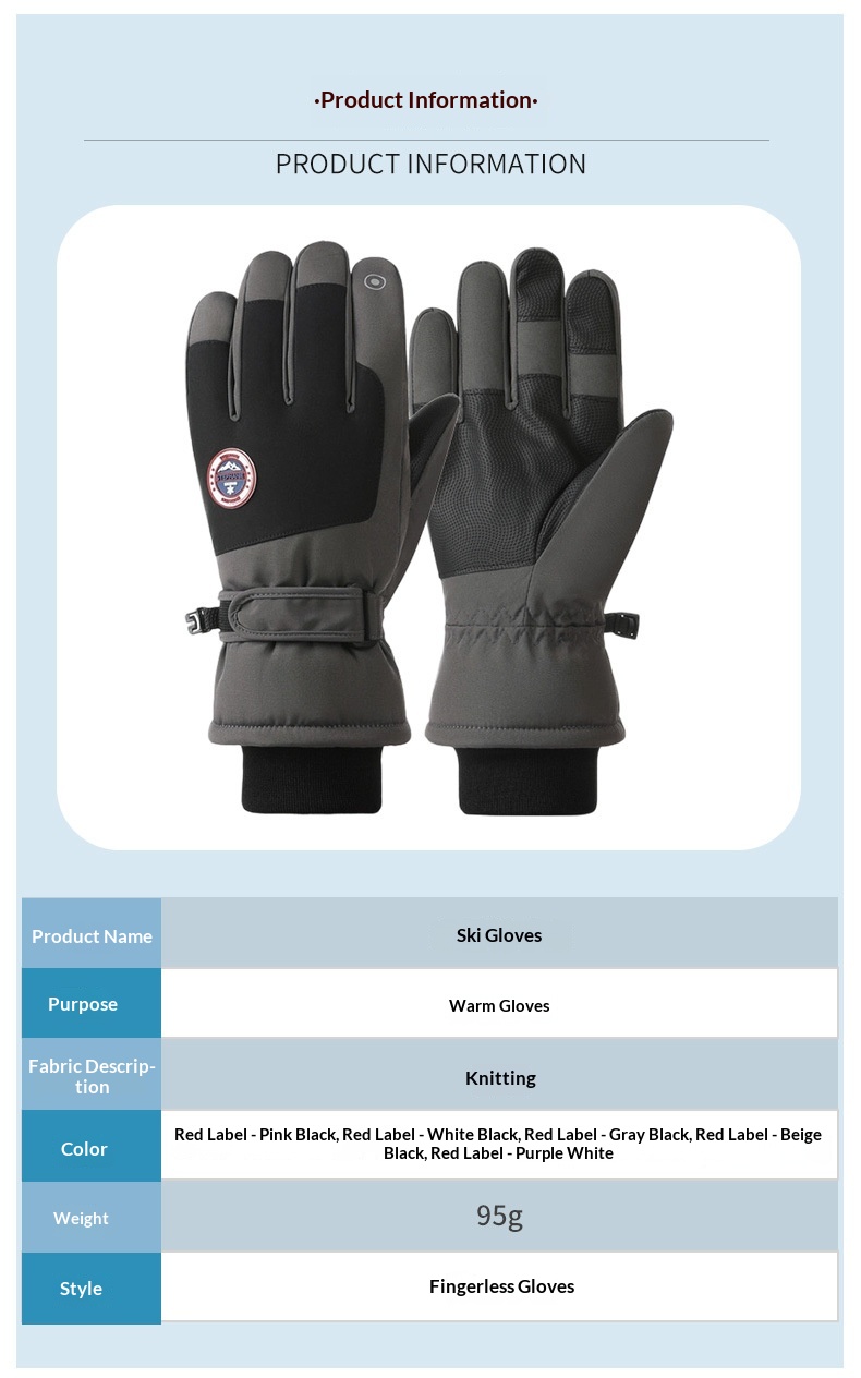 boy Boy Boy Cotton Touch Screen Men Winter Warm Women Riding Thickened Fleece Windproof Outdoor Motorcycle Ski Gloves_voghion.com