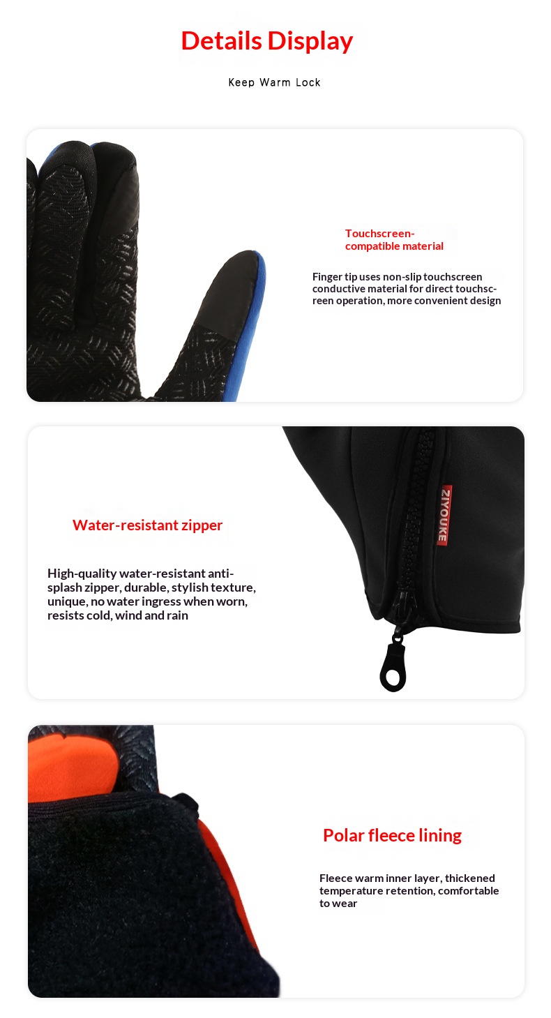 boy Boy Boy Autumn And Winter Touchscreen Fleece-Lined Cold-Proof Warm Rock Brothers Anti-Slip Anti-Freeze Motorcycle Riding Gloves_voghion.com