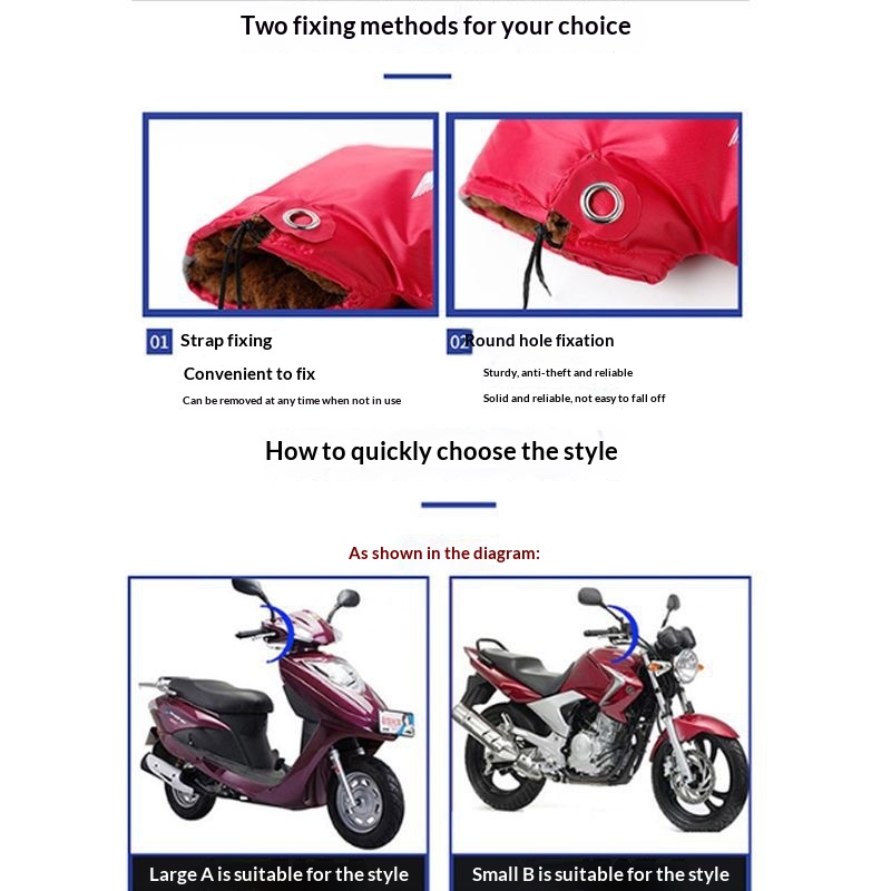 Housses de guidon épaisses, chaudes, imperméables au froid, au vent et à la pluie pour motos et scooters électriques, pour femmes et hommes, en hiver._voghion.com