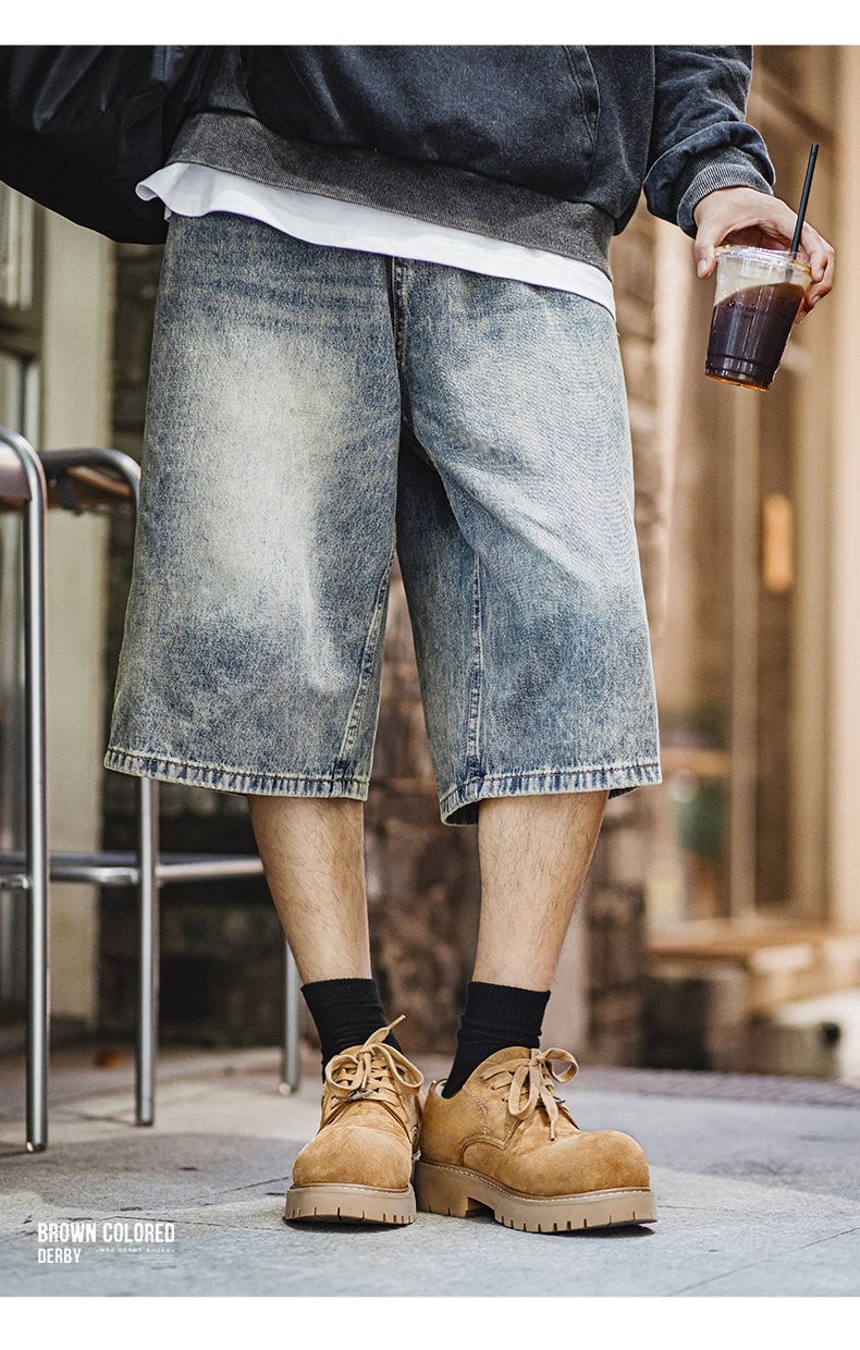 Voyage MRA Brown Derby Men's 2025 New Autumn Low-top Yellow Boots Thick Sole Height-increasing Big Toe Work Leather Shoes_voghion.com