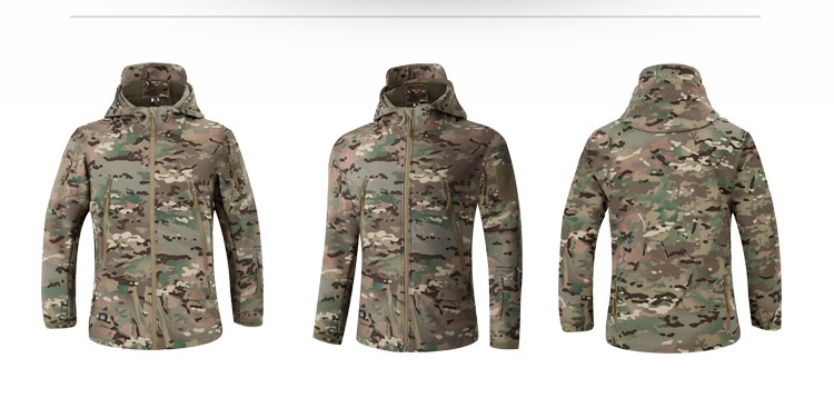 boy Boy Cross-Border Soft Shell Jacket For Men, Windproof, Water-Resistant, Warm Fleece Jacket, Tactical Clothing, Thickened_voghion.com