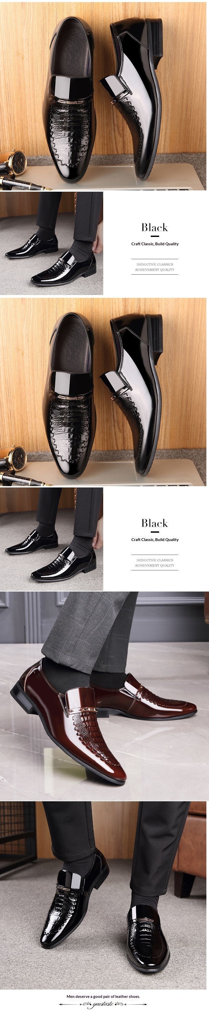 Zapatos de vestir Voyage de piel de cocodrilo con estampado de cocodrilo, punta estrecha, sin cordones, para hombre, talla extra grande_voghion.com