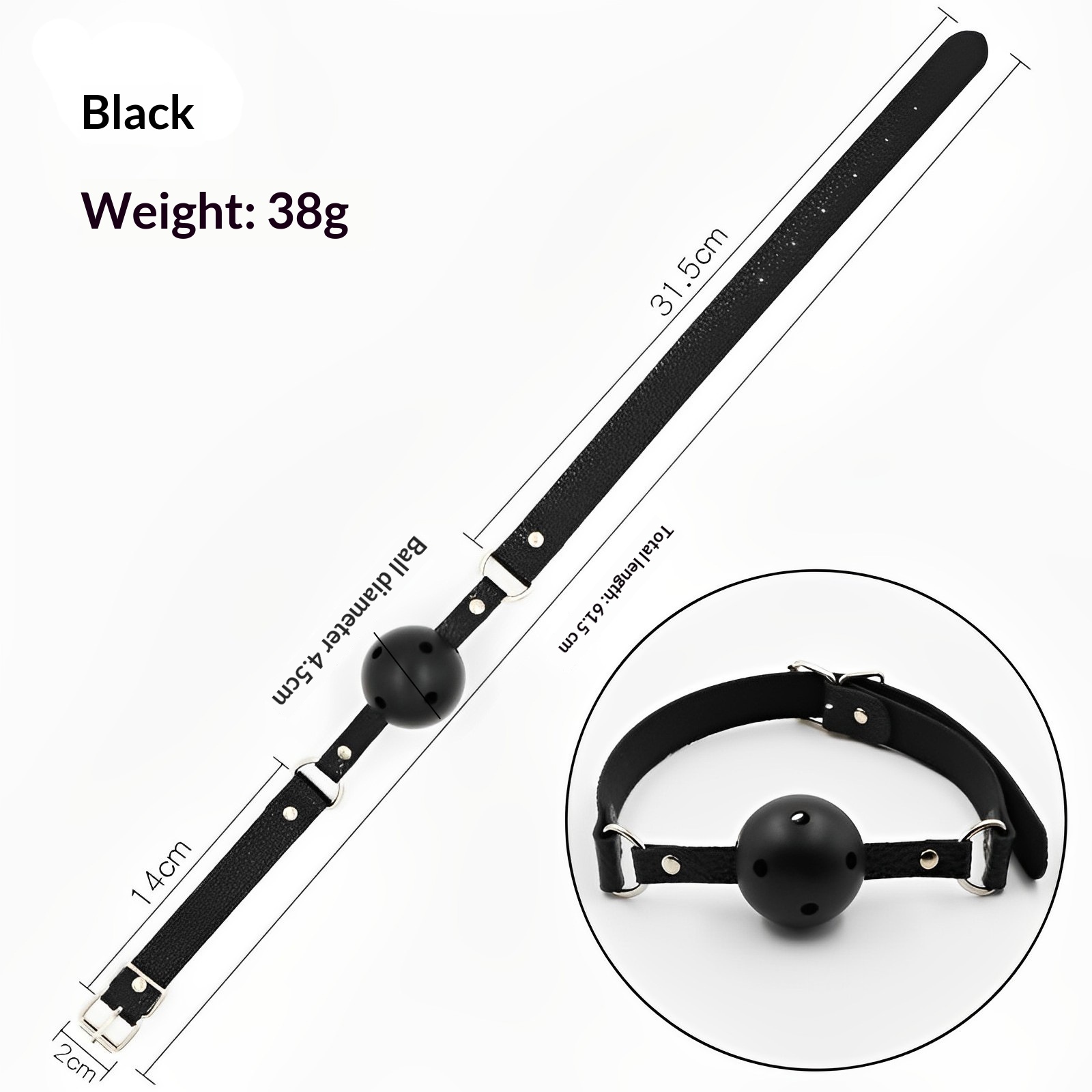 luckyqqyp Erotik-Fünfteiler-Set für Erwachsene: Schwarze Katzenohren-Spitzen-Augenmaske, Rollenspiel-Mundball, SM-Metall-Analplug, Fuchsschwanzfell_voghion.com