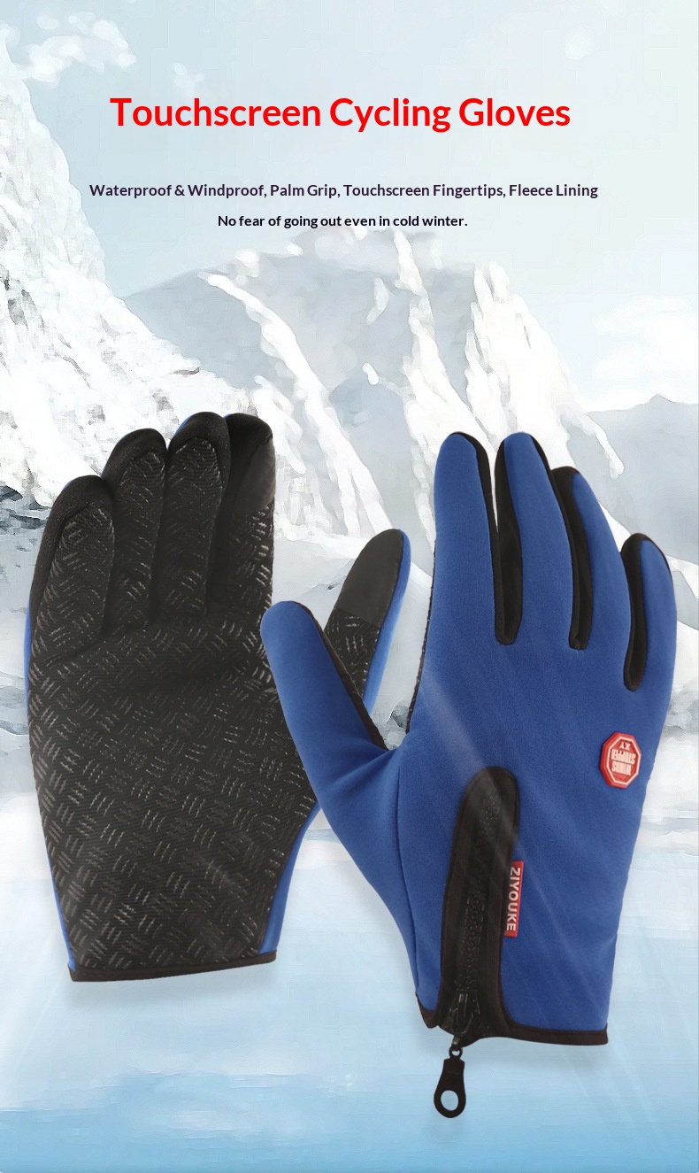 boy Boy Boy Autumn And Winter Touchscreen Fleece-Lined Cold-Proof Warm Rock Brothers Anti-Slip Anti-Freeze Motorcycle Riding Gloves_voghion.com