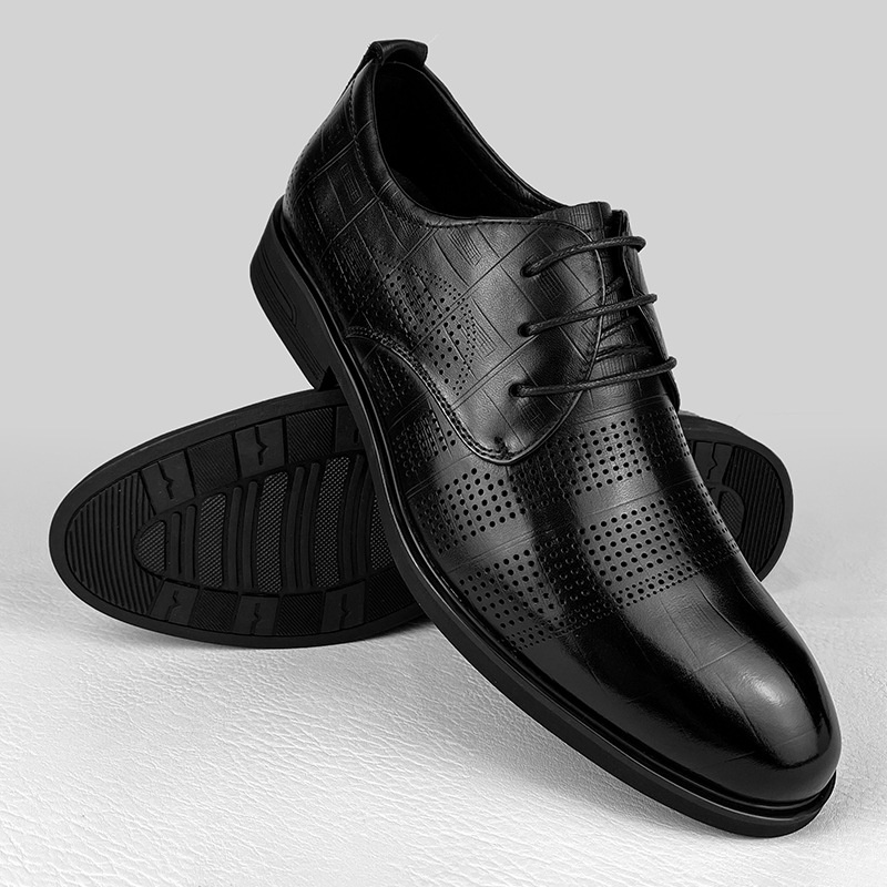 Scarpe derby da uomo Voyage Formal, estive, traspiranti, in rete, da ufficio, in vera pelle, primo strato, in pelle bovina_voghion.com