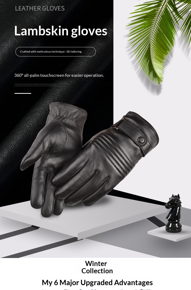 boy Boy Boy Autumn Winter Men's Sheepskin Warm Outdoor Windproof Fleece Lined Thickened Genuine Leather For Cycling Driving_voghion.com