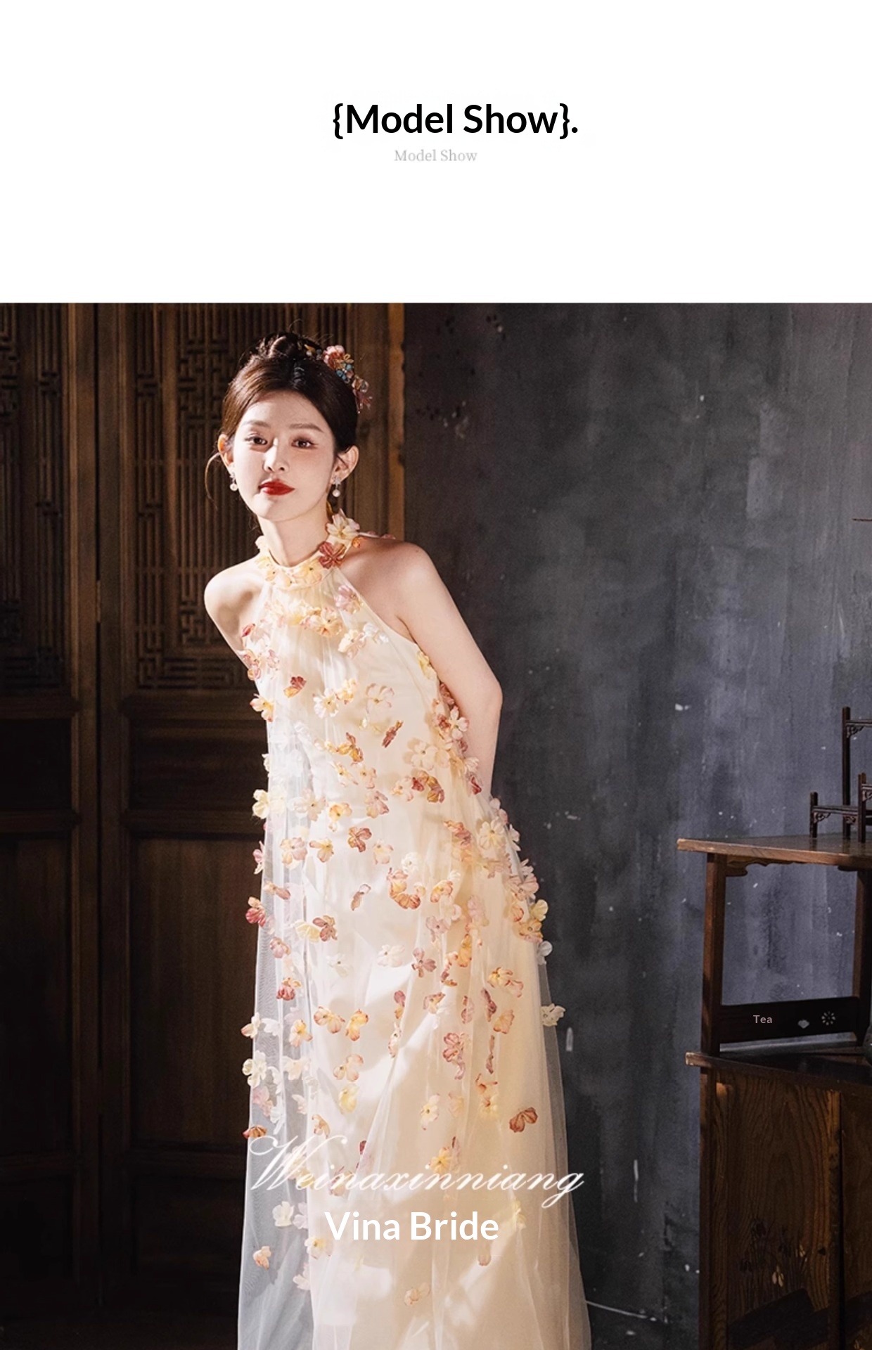 ChicShe ChicShe French Style Evening For Women 2025 New Light Niche High-end Engagement Sheer Toast Dress Bride Morning Robe_voghion.com