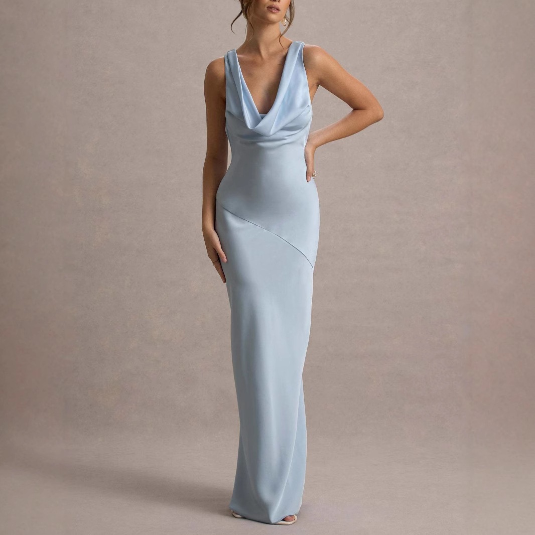 ChicShe ChicShe 2025 European And American Cross-Border New Elegant High-End Satin Slim Fit Bodycon Mermaid Backless Sexy Dress Gown_voghion.com