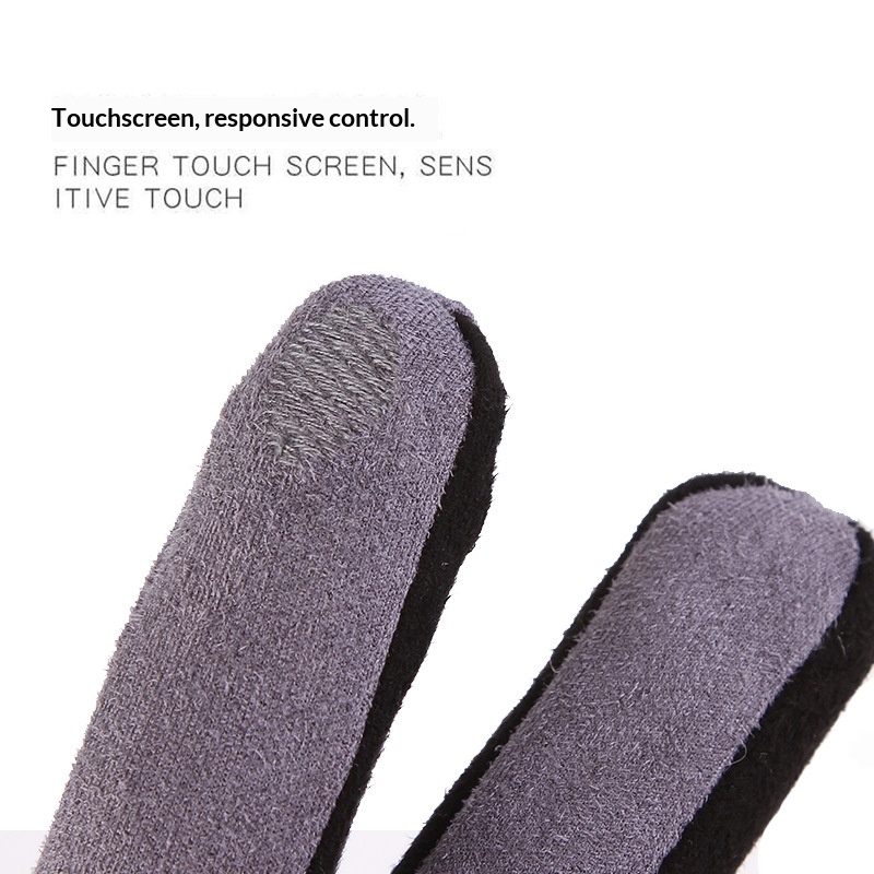 boy Boy Boy Chenghu Snail Men Warm Winter Fleece Lined Finger Touchscreen Cycling Outdoor Korean Fashion Suede Gloves_voghion.com