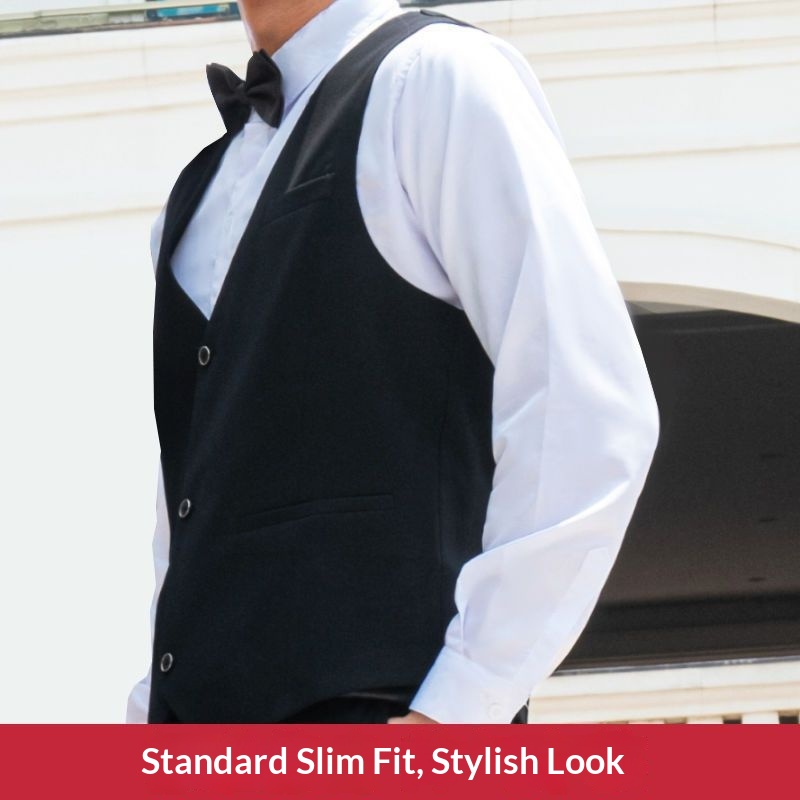 Ensemble trois pièces pour garçon d'honneur, tenue de cérémonie style western d'été : chemise, gilet et costume._voghion.com