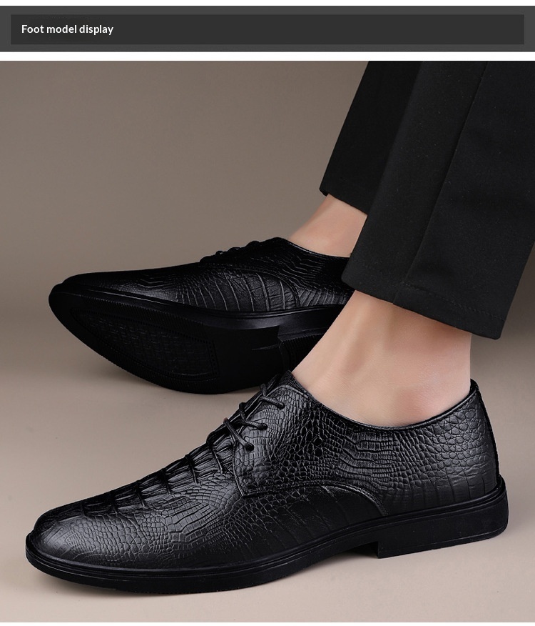 Scarpe Derby da uomo in pelle con motivo coccodrillo, stile casual, versatili, estive, Voyage 2024_voghion.com