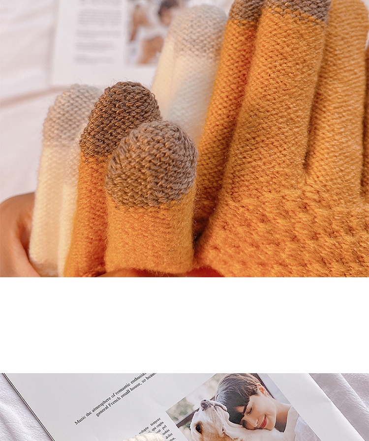 boy Boy Boy Warm Gloves For Women 2023 Autumn Winter New Thickened Fleece Cold-Proof Flip Cover Knitted Men Touchscreen_voghion.com