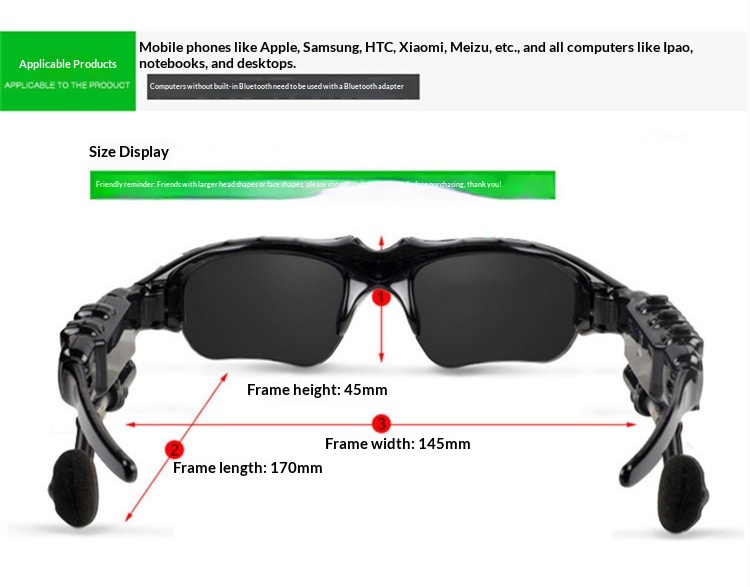 NeoGear NeoGear Cross-Border Hot Item 4.1 Stereo Headset Sports Smart Bluetooth Glasses Wholesale_voghion.com