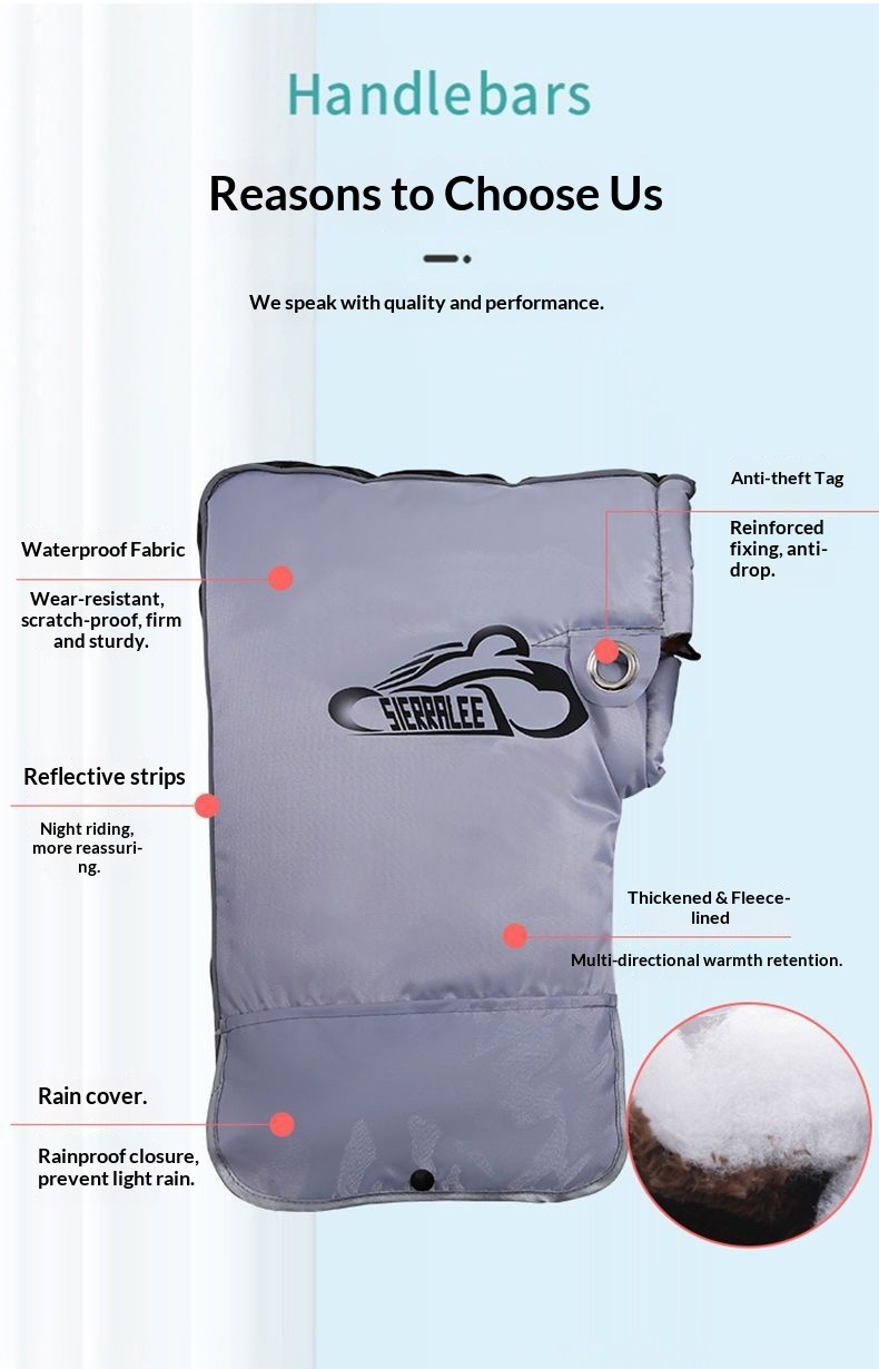 Housses de guidon épaisses, chaudes, imperméables au froid, au vent et à la pluie pour motos et scooters électriques, pour femmes et hommes, en hiver._voghion.com