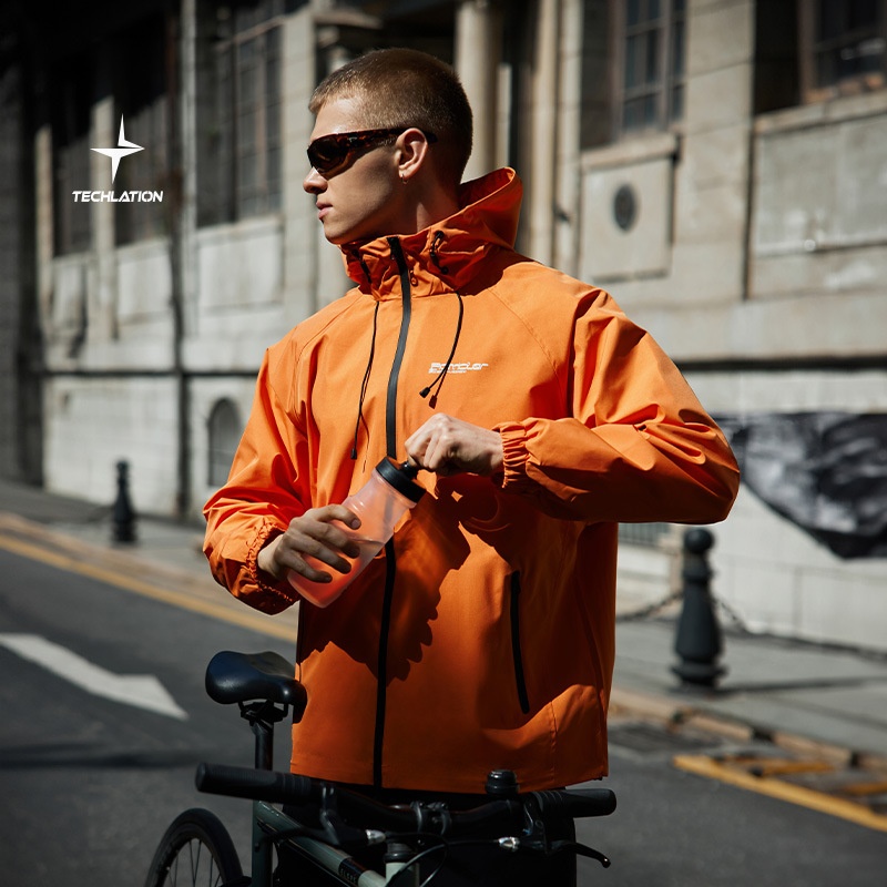 ragazzo Boy Jie Zhan Abbigliamento da uomo | Giacca a vento stampata con foglie larghe Dopamine 2025 Nuova giacca antivento con cerniera primaverile_voghion.com