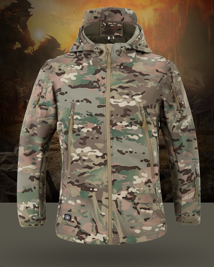 boy Boy Cross-Border Soft Shell Jacket For Men, Windproof, Water-Resistant, Warm Fleece Jacket, Tactical Clothing, Thickened_voghion.com