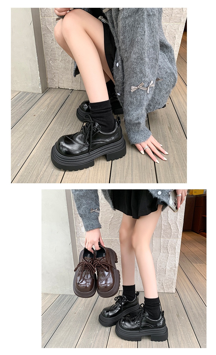 Voyage Damen-Lederschuhe mit dicker Sohle, britische Derby-Schnürschuhe mit großer Zehenpartie, neues Modell Frühjahr 2025, Slipper mit Absatz._voghion.com