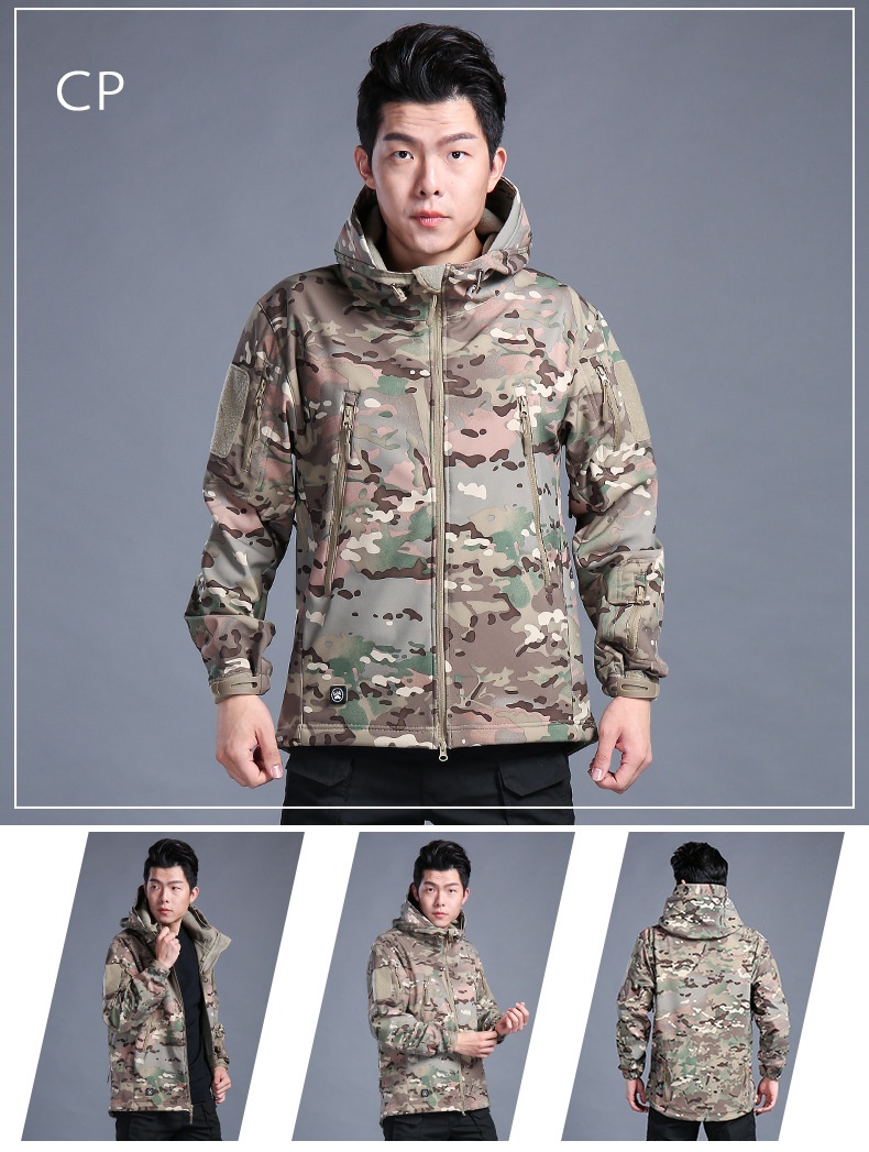 boy Boy Cross-Border Soft Shell Jacket For Men, Windproof, Water-Resistant, Warm Fleece Jacket, Tactical Clothing, Thickened_voghion.com