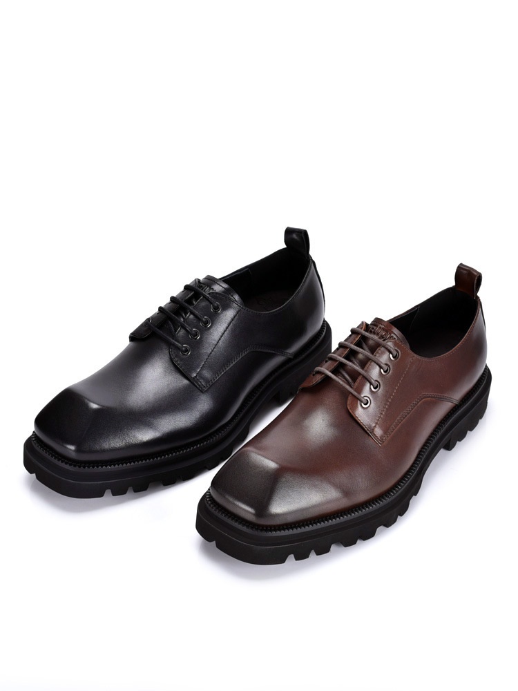 Scarpe da uomo in vera pelle Voyage, eleganti e di alta qualità, con punta quadrata, suola spessa, stile retrò, casual e artigianali_voghion.com