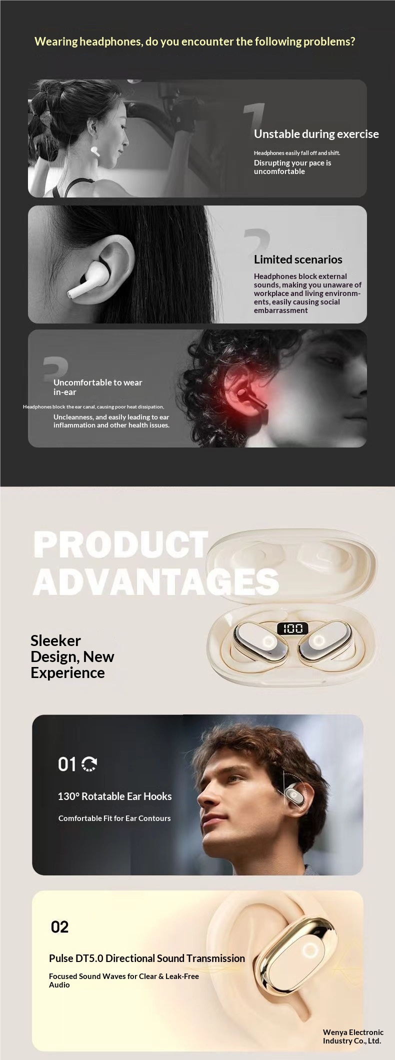 NeoGear 2025 Neue KI-Kopfhörer Bluetooth Over-Ear Sport Laufen Geräuschunterdrückung Lange Akkulaufzeit_voghion.com