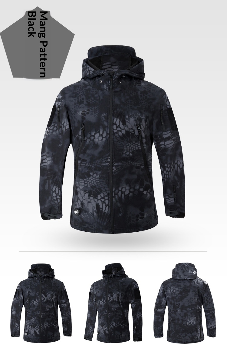 boy Boy Cross-Border Soft Shell Jacket For Men, Windproof, Water-Resistant, Warm Fleece Jacket, Tactical Clothing, Thickened_voghion.com