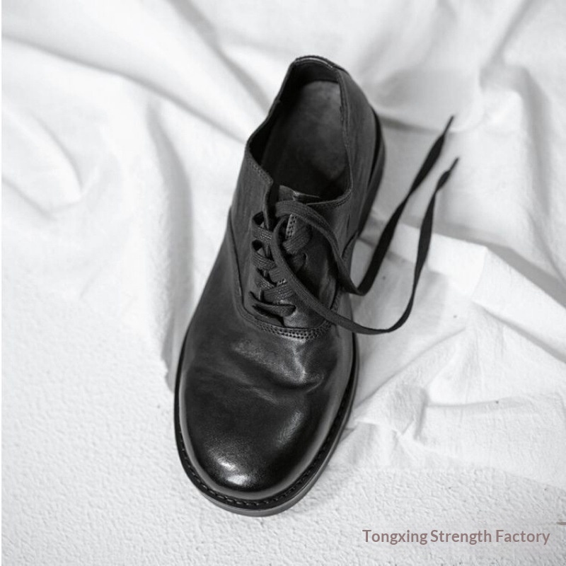 WalkPrime Japanese Retro For Men Dark Black Yamamoto Handmade Trendy Unique Vintage Genuine Leather Soft Cowhide Shoes Summer_voghion.com