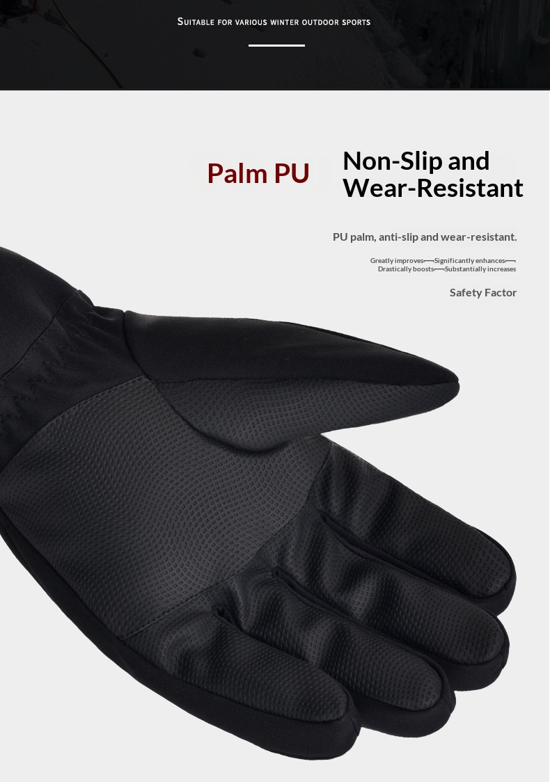 3M Baumwoll-Skihandschuhe für Outdoor-Aktivitäten im Herbst und Winter – winddicht, wasserdicht, warm, mit Touchscreen-Funktion und Fleece gefüttert – geeignet für Fahrräder und E-Bikes_voghion.com