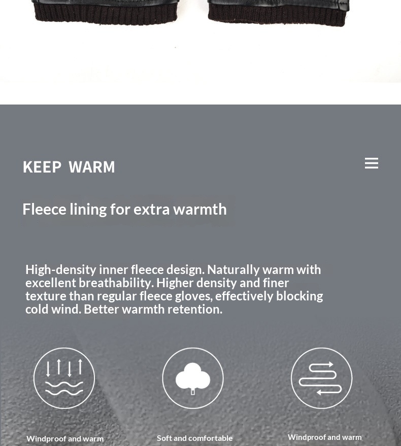 Guanti in pelle Boy Boy A102 per uomo, autunno e inverno, foderati in pile, spessi, touchscreen, caldi, per motociclisti all'aperto,_voghion.com