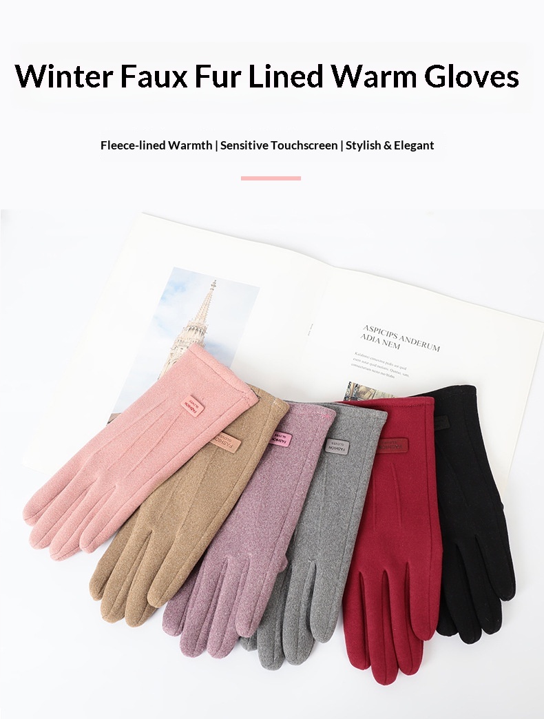 Gants chauds pour homme et femme, conçus pour le cyclisme, la conduite et les sports de plein air en polaire pour l'automne et l'hiver, compatibles avec les écrans tactiles._voghion.com