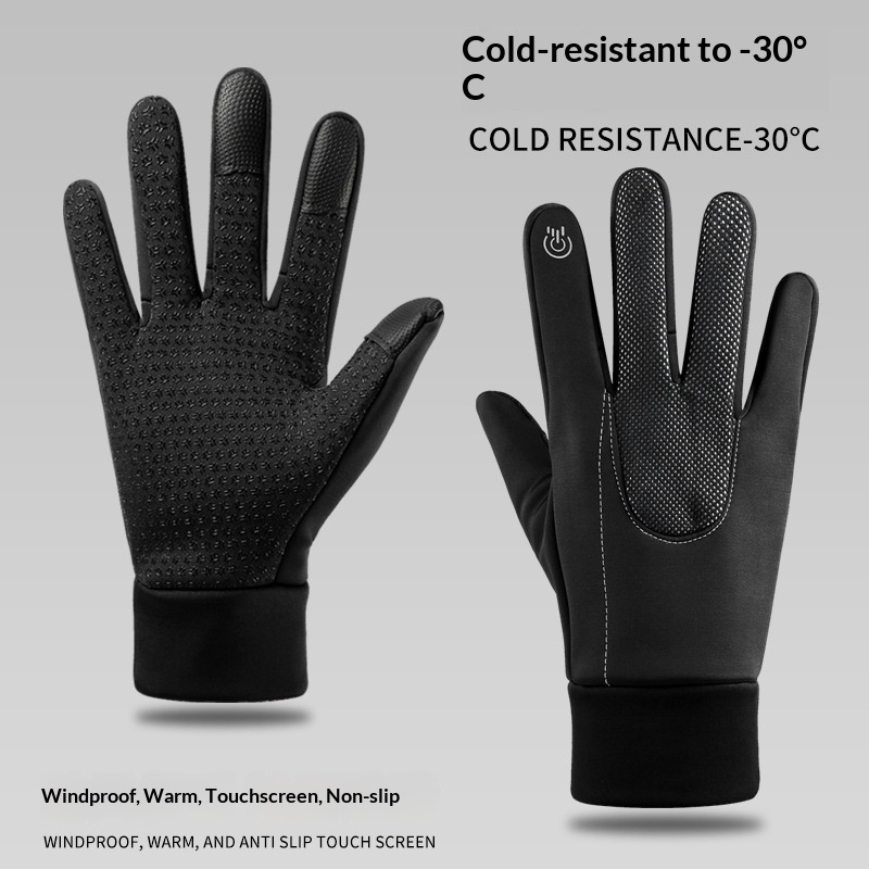 Ragazzo Ragazzo Inverno Caldo Antivento Ciclismo Esterno Per Uomo, Foderato in Pile, Spesso, Antiscivolo, Impermeabile, Compatibile con Touchscreen_voghion.com