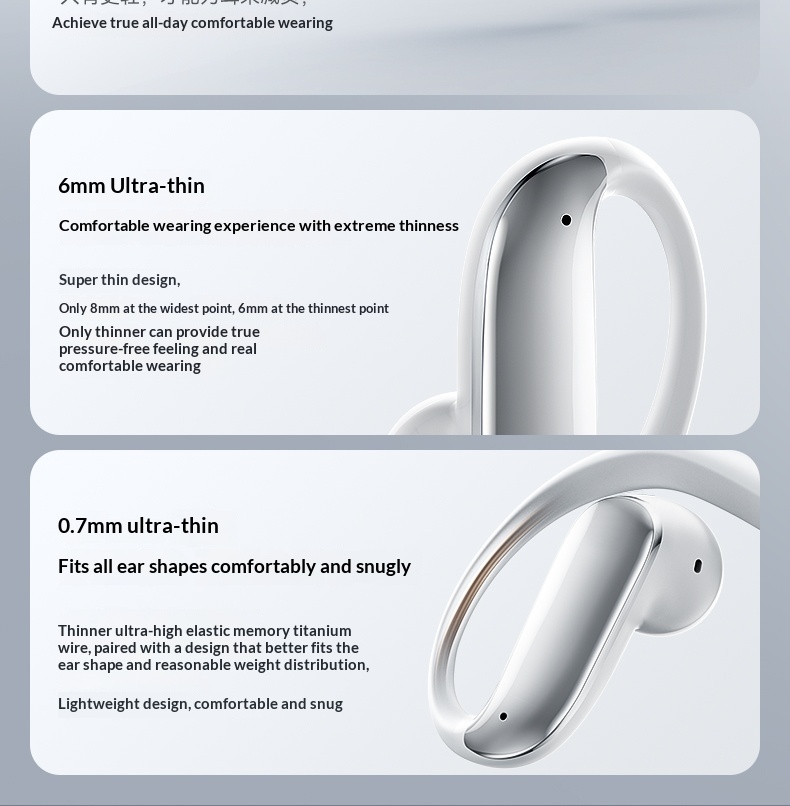 Écouteurs intra-auriculaires NeoGear NeoGear NeoGear New S06 Bluetooth avec contour d'oreille, sans fil, IA, traduction intelligente, conception ouverte, semi-intra-auriculaire, conduction osseuse_voghion.com