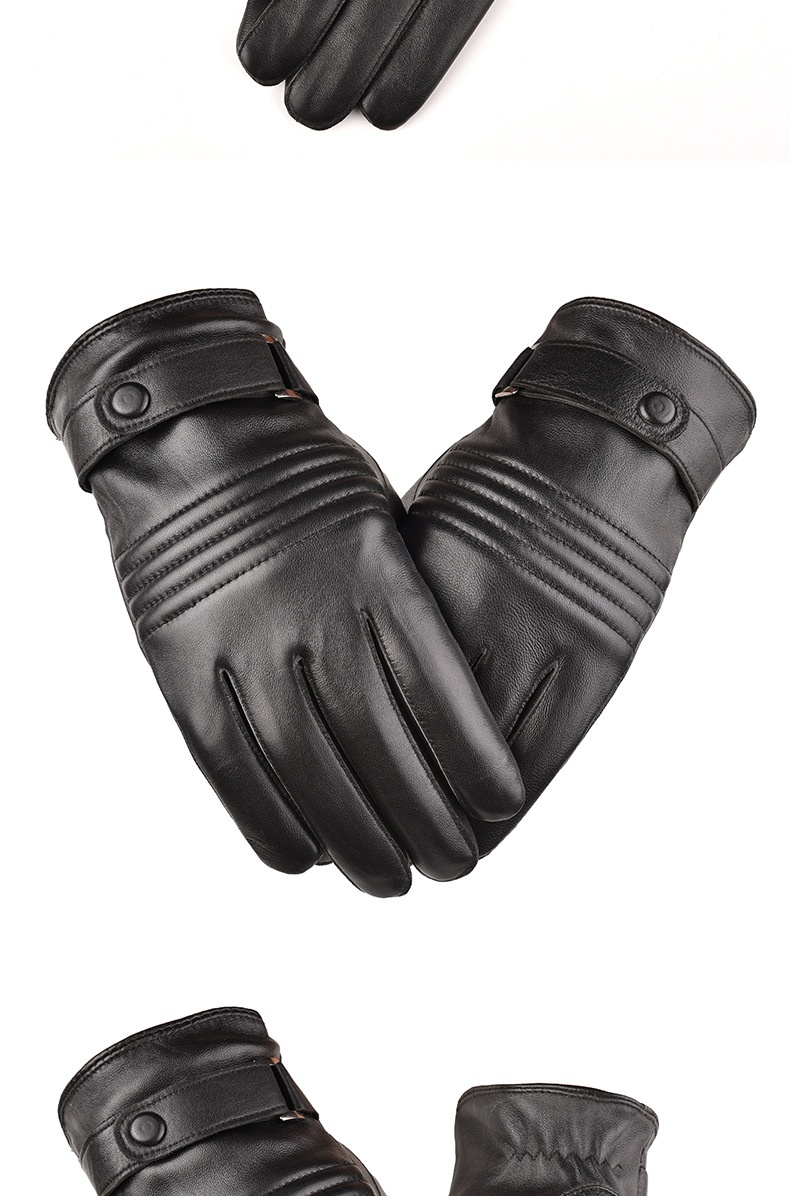 boy Boy Boy Autumn Winter Men's Sheepskin Warm Outdoor Windproof Fleece Lined Thickened Genuine Leather For Cycling Driving_voghion.com