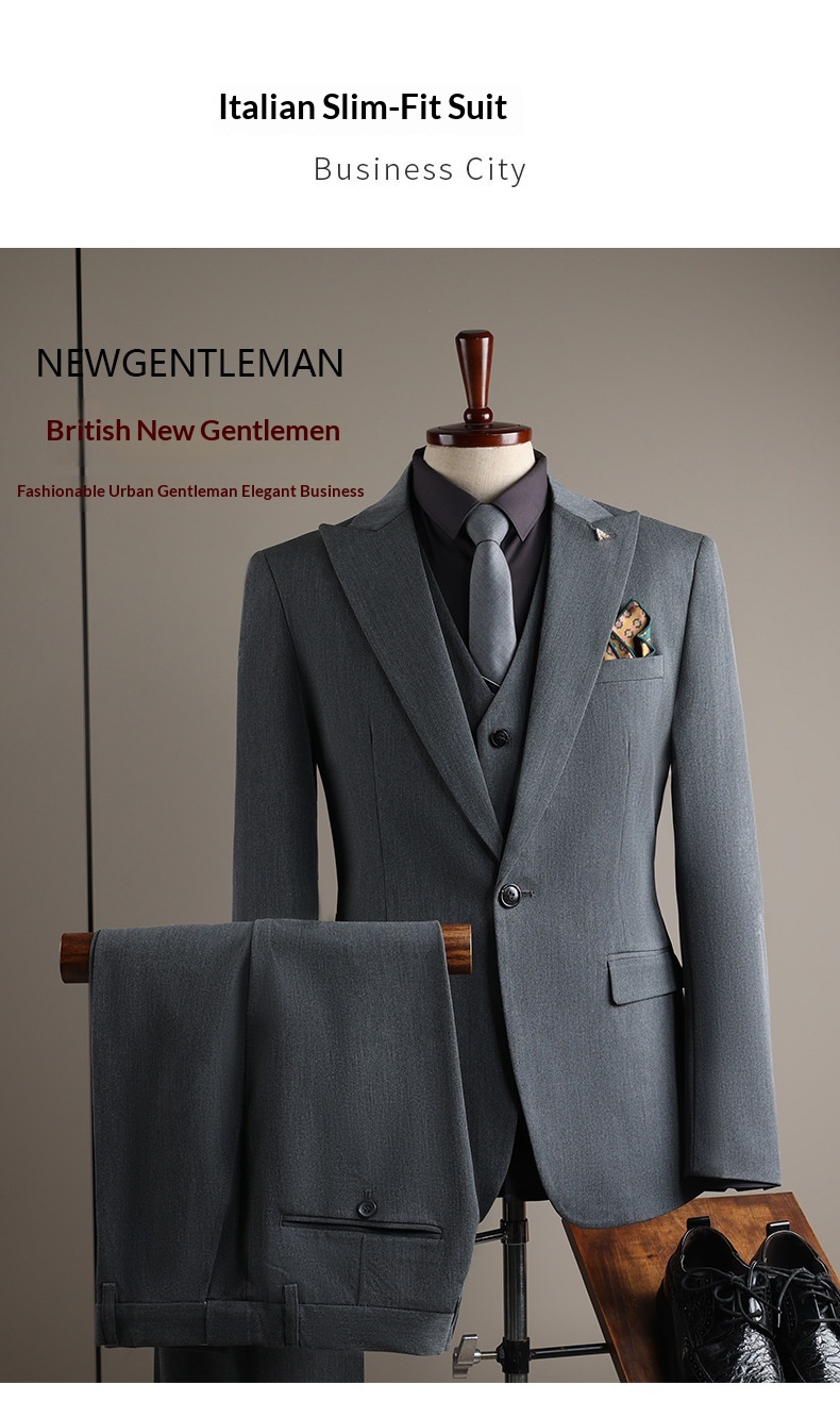 Costume coréen slim fit pour homme, style professionnel, tenue de mariage de haute qualité pour marié._voghion.com