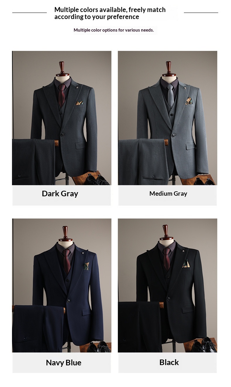 Costume coréen slim fit pour homme, style professionnel, tenue de mariage de haute qualité pour marié._voghion.com