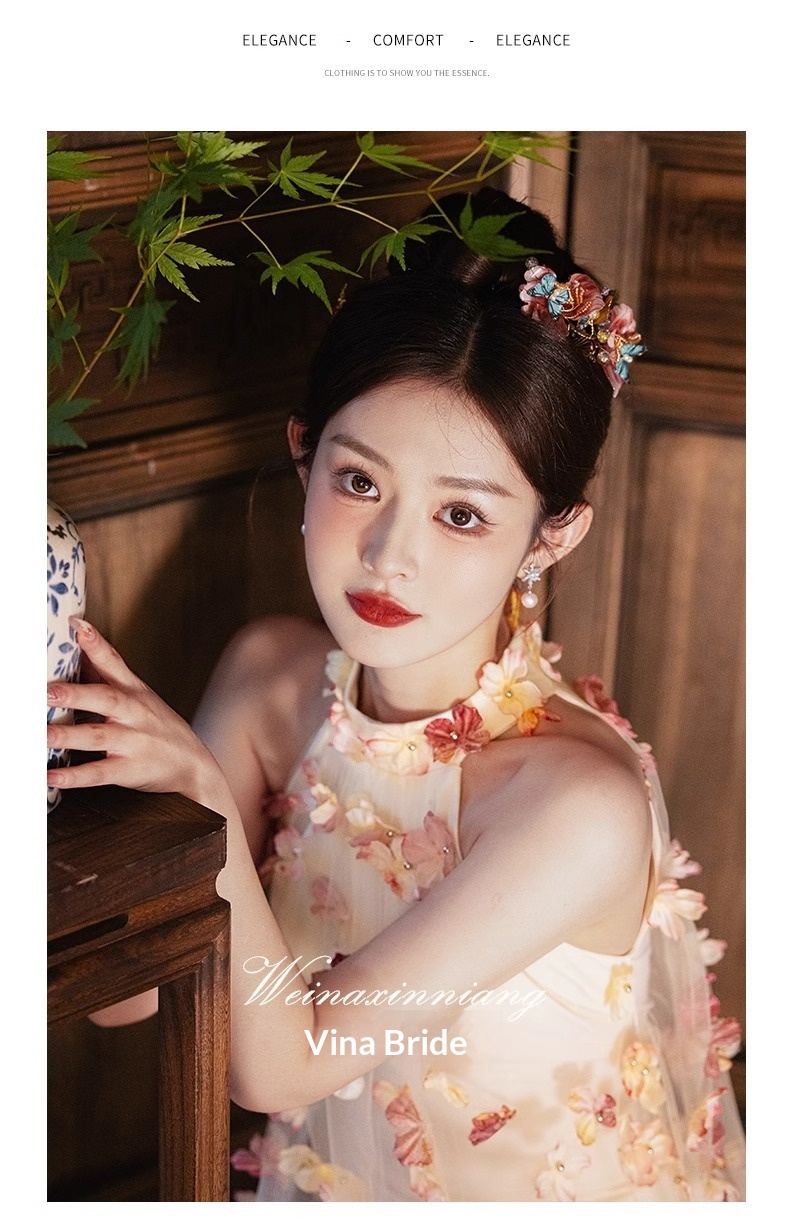 ChicShe ChicShe French Style Evening For Women 2025 New Light Niche High-end Engagement Sheer Toast Dress Bride Morning Robe_voghion.com