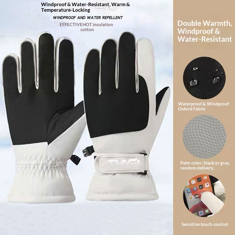 boy Boy Boy Men's Winter With Fleece Lining, Thickened, Warm, Leather Men, Waterproof, Touchscreen, Student Riding, Motorcycle_voghion.com