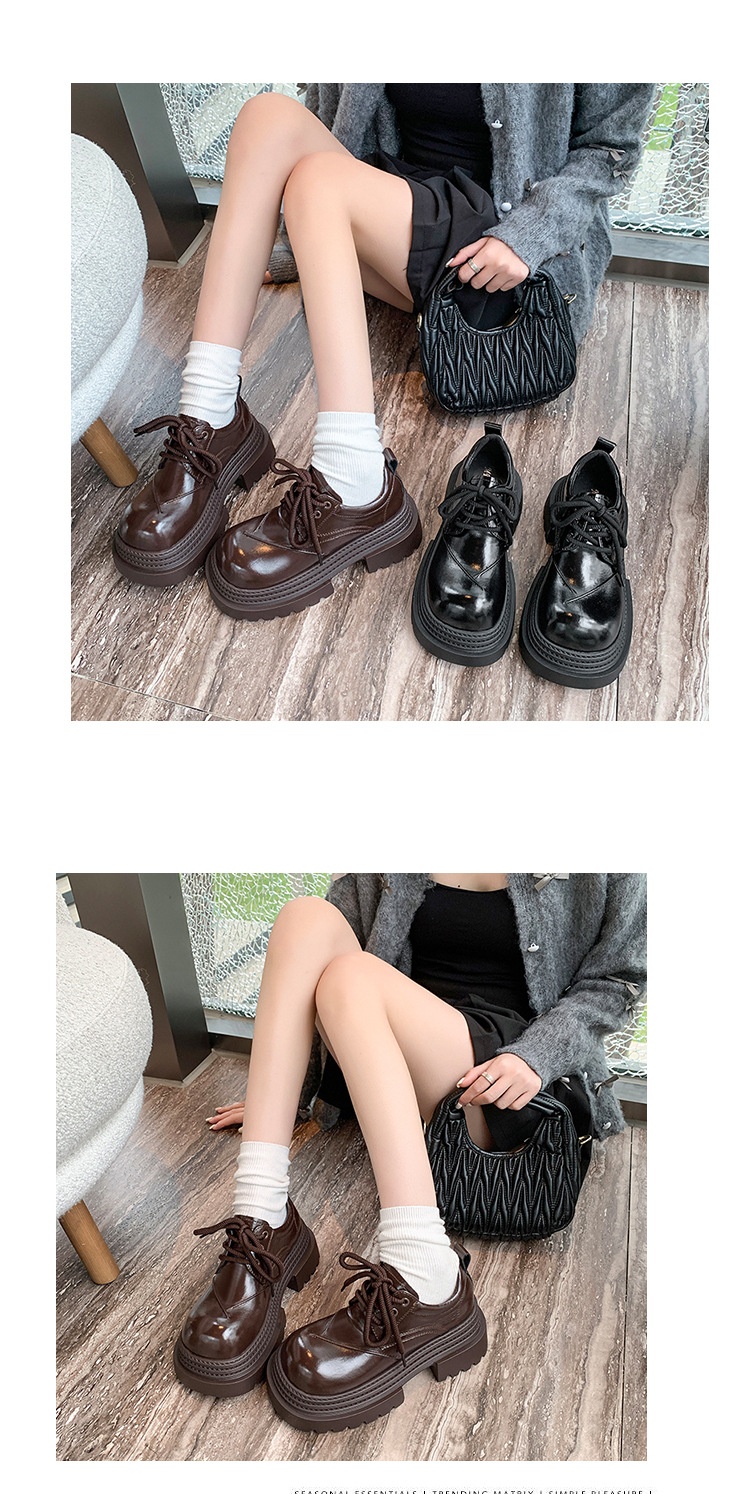 Voyage Damen-Lederschuhe mit dicker Sohle, britische Derby-Schnürschuhe mit großer Zehenpartie, neues Modell Frühjahr 2025, Slipper mit Absatz._voghion.com