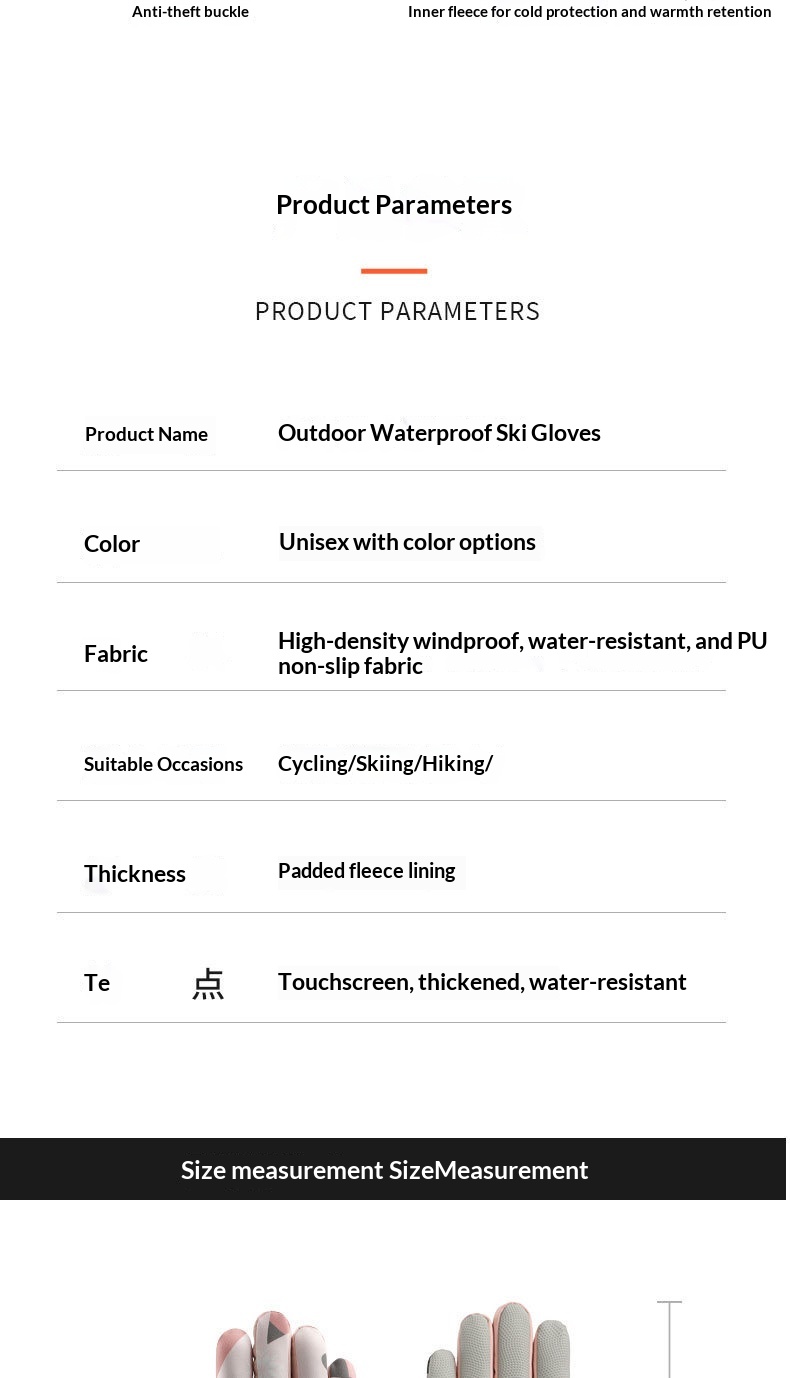 Gants de ski d'hiver pour femme, doublés polaire, épais, chauds, imperméables, compatibles avec les écrans tactiles, spécialement conçus pour la moto._voghion.com