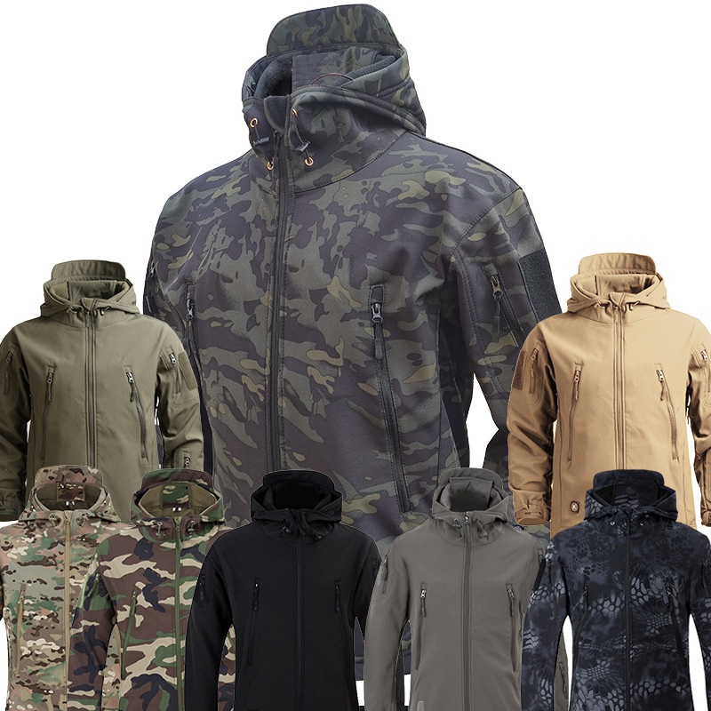 boy Boy Cross-Border Soft Shell Jacket For Men, Windproof, Water-Resistant, Warm Fleece Jacket, Tactical Clothing, Thickened_voghion.com