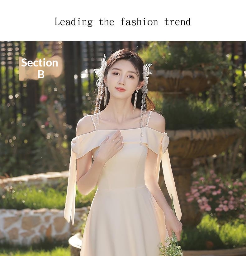 ChicShe ChicShe 2025 New Style Female Best Friend Fairy Slim Champagne Color Sister Bridesmaid Group Dress High-end Summer_voghion.com