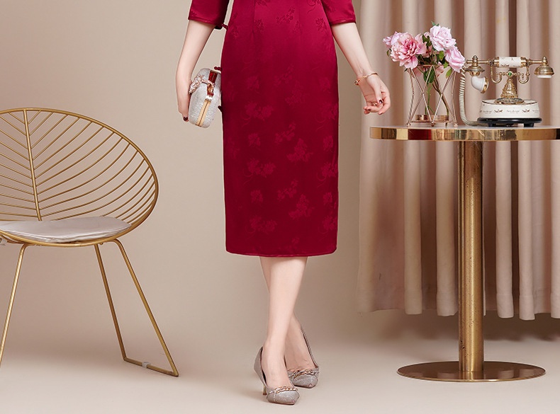 ChicShe ChicShe Herfst Nieuwe Vintage Verbeterde Cheongsam Voor Vrouwen, High-End Gevoel, Outfit voor Middelbare En Oudere Moeders, Oma's_voghion.com