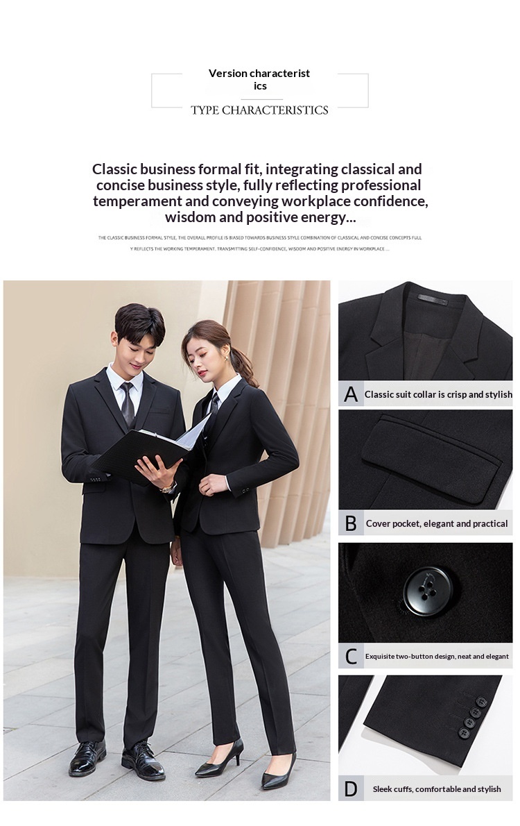 Boy Business Zwart Jasje Heren Commuter Slim Fit Professioneel Formeel Damespak Driedelige Set Groothandel_voghion.com