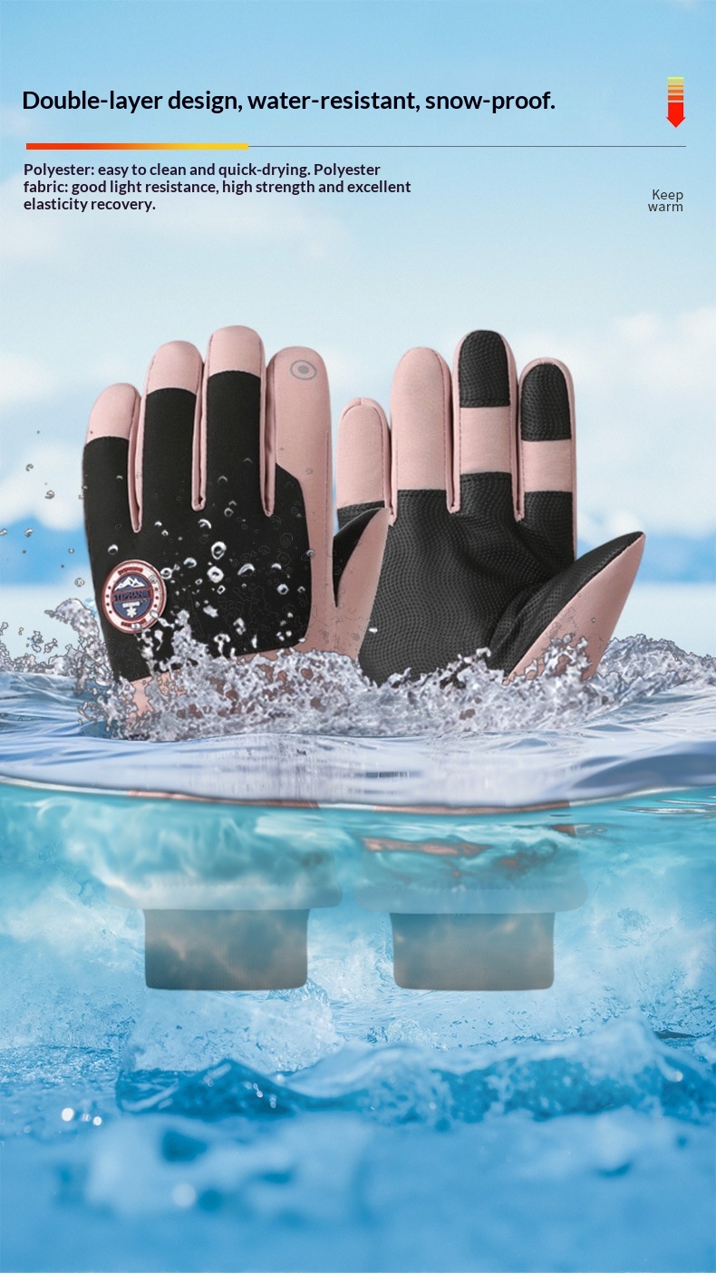 boy Boy Boy Cotton Touch Screen Men Winter Warm Women Riding Thickened Fleece Windproof Outdoor Motorcycle Ski Gloves_voghion.com